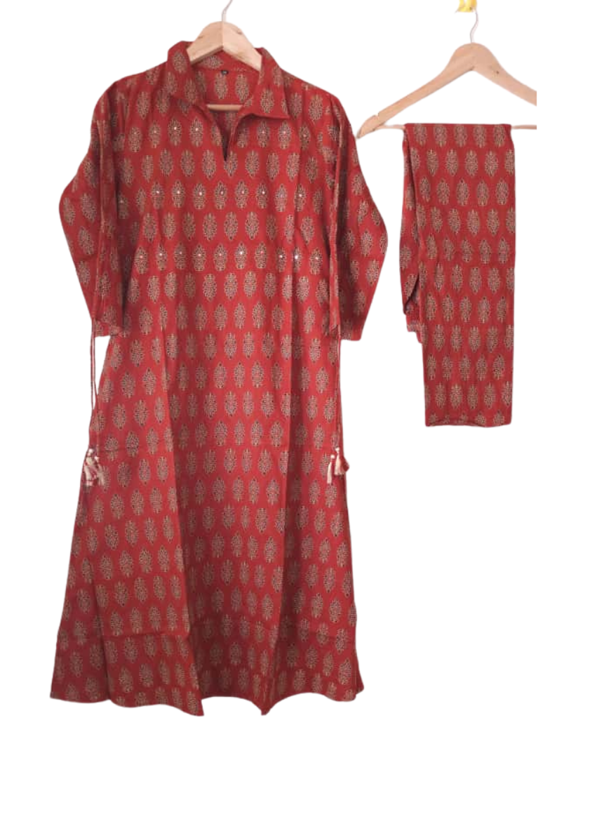 Ajrakh Co-Ords - Saffron