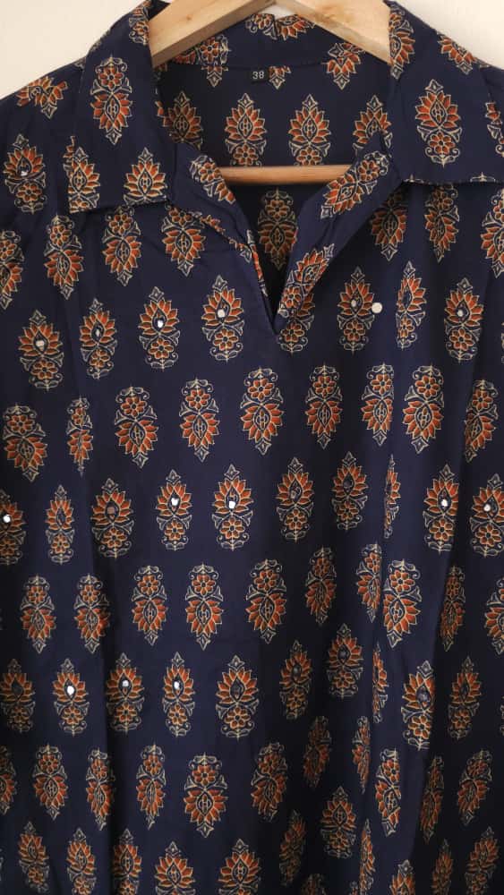 Ajrakh Co-Ords- Sapphire