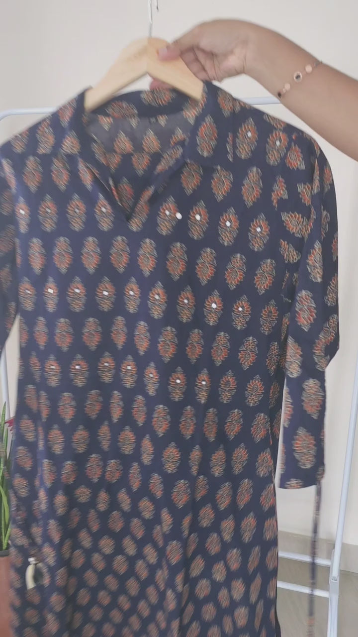 Ajrakh Co-Ords- Sapphire