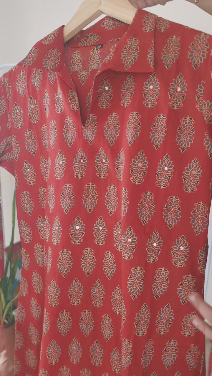 Ajrakh Co-Ords - Saffron